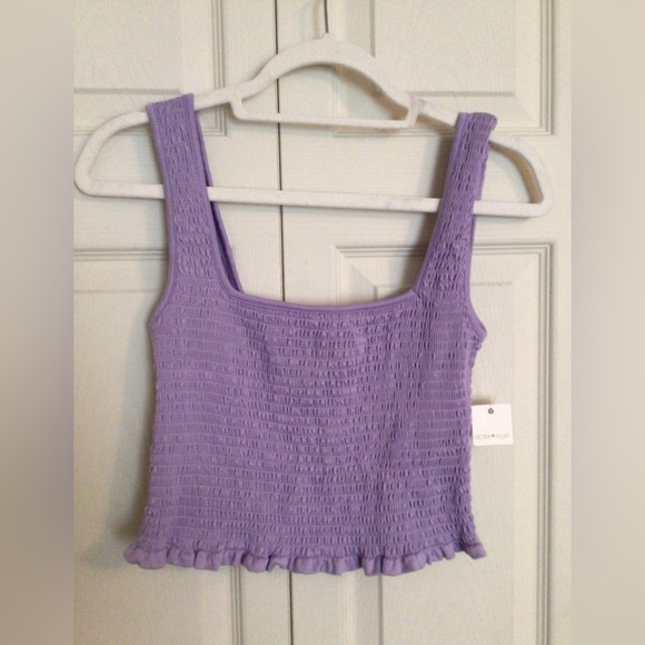 Ultra Flirt Tops - NWT Light Purple Ruffled Crop Tank Top